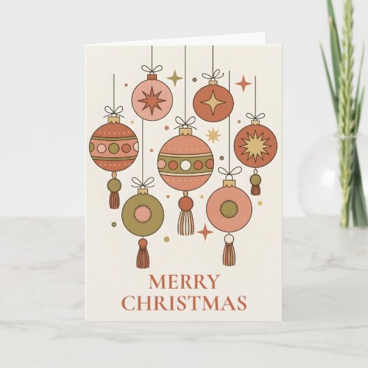 Groovy Boho Ornament Christmas Feestdagen Kaart (Voorkant)