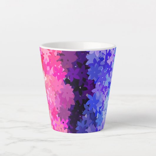Groovy Boho Quirk Retro Bloem Omniseksueel Pride Latte Mok (Voorkant)