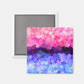 Groovy Boho Quirk Retro Bloem Omniseksueel Pride Magneet (Voorkant / Achterkant)
