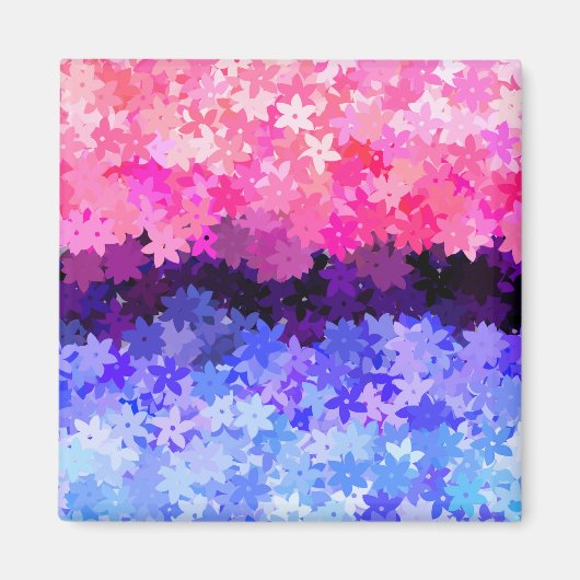 Groovy Boho Quirk Retro Bloem Omniseksueel Pride Magneet (Voorkant)