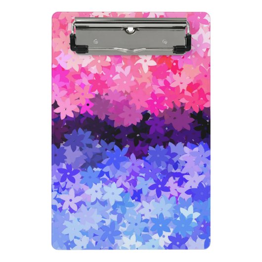 Groovy Boho Quirk Retro Bloem Omniseksueel Pride Mini Klembord (Voorkant)