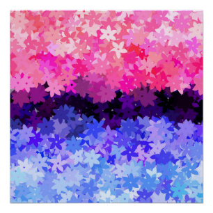 Groovy Boho Quirk Retro Bloem Omniseksueel Pride Perfect Poster