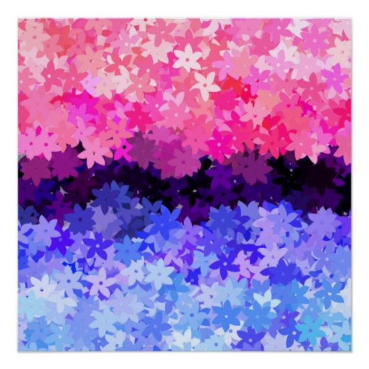 Groovy Boho Quirk Retro Bloem Omniseksueel Pride Perfect Poster (Voorkant)