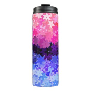 Groovy Boho Quirk Retro Bloem Omniseksueel Pride Thermosbeker