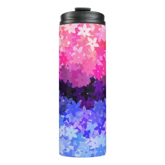 Groovy Boho Quirk Retro Bloem Omniseksueel Pride Thermosbeker (Voorkant)
