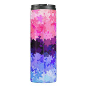 Groovy Boho Quirk Retro Bloem Omniseksueel Pride Thermosbeker (Achterkant)