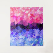 Groovy Boho Quirk Retro Bloem Omniseksueel Pride Wandkleed (Voorkant)