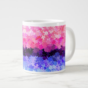 Groovy Boho Quirk Retro Bloemendek Omniseksueel Pr Grote Koffiekop