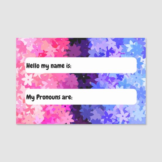 Groovy Boho Quirky Retro Floral Omnisexual Pride Naamplaatje (Voorkant)