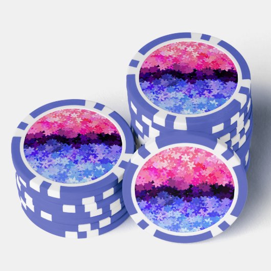Groovy Boho Quirky Retro Floral Omnisexual Pride Poker Chips (Opstapeling)