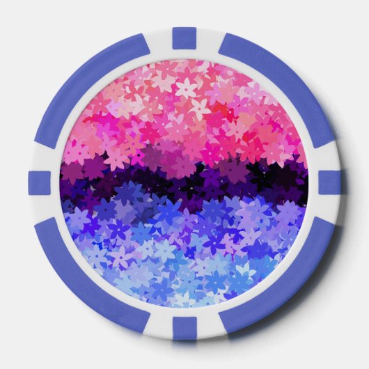 Groovy Boho Quirky Retro Floral Omnisexual Pride Poker Chips (Voorkant)