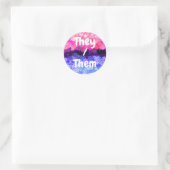 Groovy Boho Quirky Retro Floral Omnisexual Pride Ronde Sticker (Tas)