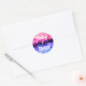 Groovy Boho Quirky Retro Floral Omnisexual Pride Ronde Sticker (Envelop)