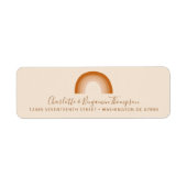 Groovy Boho Rainbow Terracotta Return Address Etiket (Voorkant)