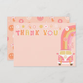 Groovy Boho Retro Birthday Bedankt voor je kaarten (Voorkant / Achterkant)