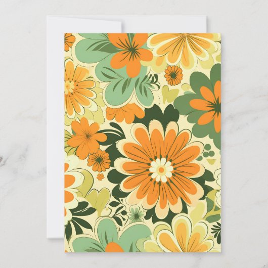 Groovy Boho Retro Bloemen Bruiloft Save The Date (Achterkant)