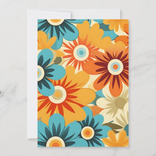 Groovy Boho Retro Bloemen Vrijgezellenfeest Kaart (Achterkant)