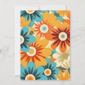 Groovy Boho Retro Bloemige Bruidsuitnodiging Kaart (Achterkant)