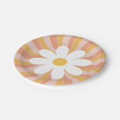 Groovy Boho Retro Daisy Sunshine Papieren Bordje (Gekanteld)