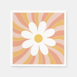 Groovy Boho Retro Daisy Sunshine Servet