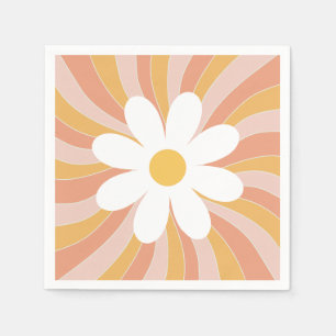 Groovy Boho Retro Daisy Sunshine Servet
