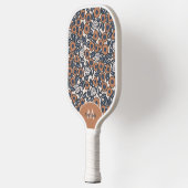 Groovy Boho Retro Floral Hippie Modern Monogram Pickleball Paddle (Links)