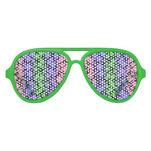 Groovy Boho Retro Mod Geometrische Trigender Pride Aviator Zonnebril (Voorkant)