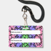 Groovy Boho Retro Mod Geometrische Trigender Pride Badge (Voorzijde met lanyard)