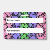 Groovy Boho Retro Mod Geometrische Trigender Pride Badge (Achterkant)