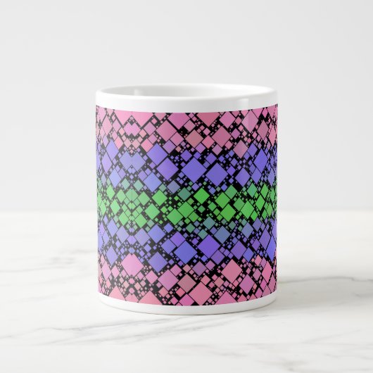 Groovy Boho Retro Mod Geometrische Trigender Pride Grote Koffiekop (Voorkant)