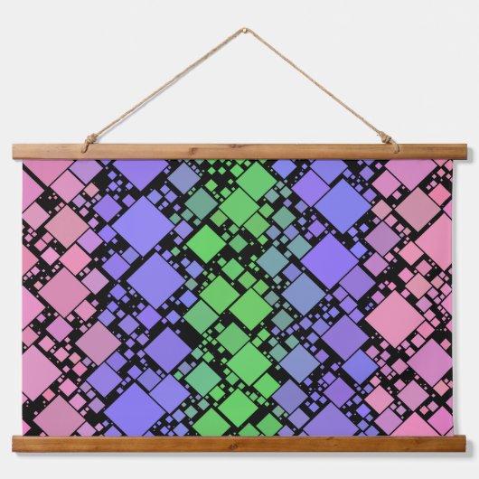 Groovy Boho Retro Mod Geometrische Trigender Pride Hangend Wandkleed (Voorkant)