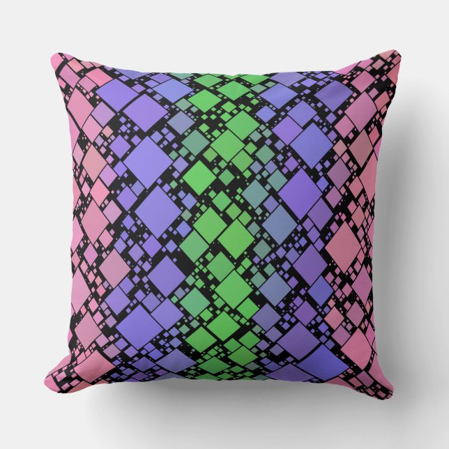 Groovy Boho Retro Mod Geometrische Trigender Pride Kussen (Voorkant)