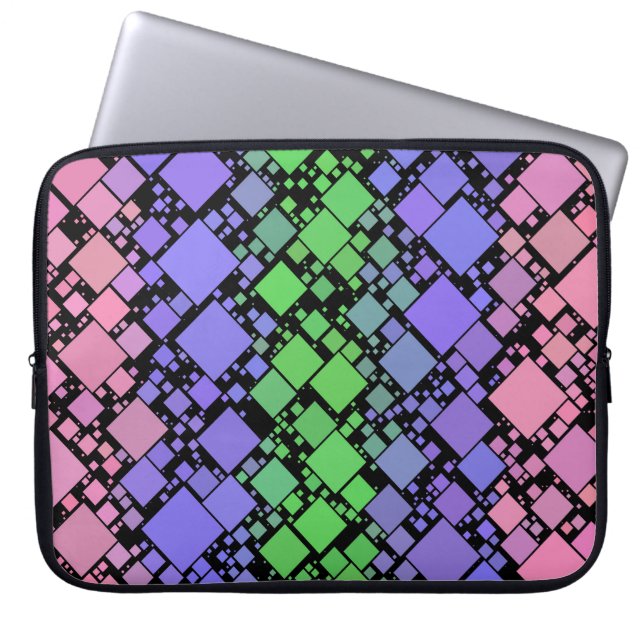 Groovy Boho Retro Mod Geometrische Trigender Pride Laptop Sleeve (Voorkant)