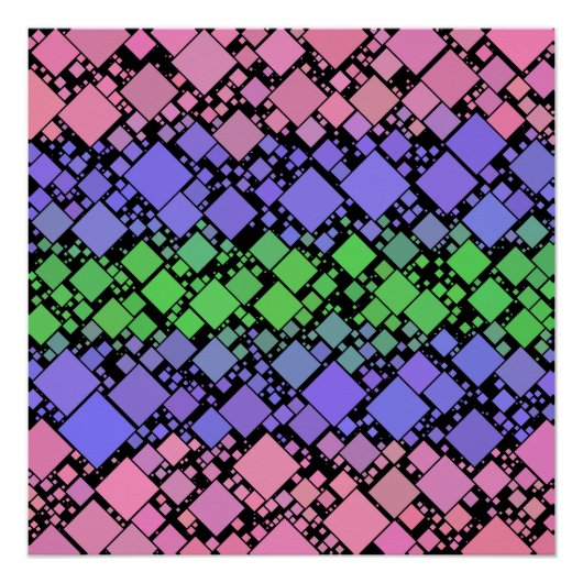 Groovy Boho Retro Mod Geometrische Trigender Pride Perfect Poster (Voorkant)