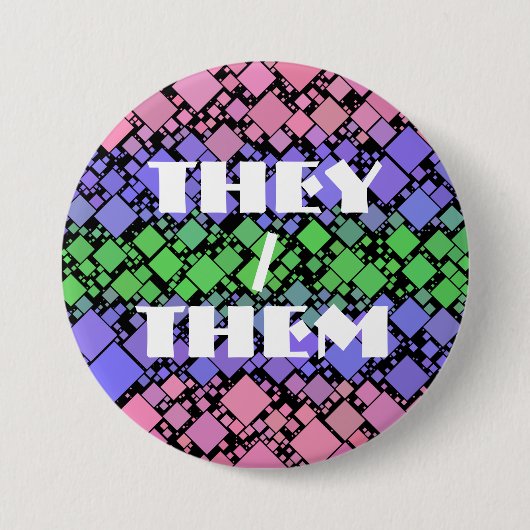 Groovy Boho Retro Mod Geometrische Trigender Pride Ronde Button 7,6 Cm (Voorkant)