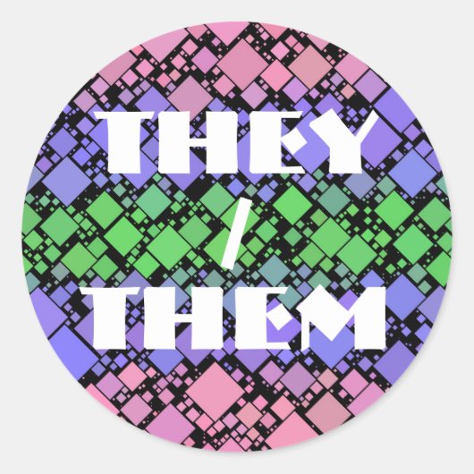 Groovy Boho Retro Mod Geometrische Trigender Pride Ronde Sticker (Voorkant)