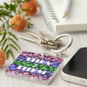 Groovy Boho Retro Mod Geometrische Trigender Pride Sleutelhanger (Voorkant Rechts)