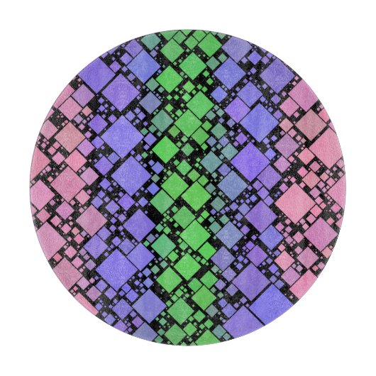Groovy Boho Retro Mod Geometrische Trigender Pride Snijplank (Voorkant)