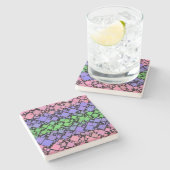 Groovy Boho Retro Mod Geometrische Trigender Pride Stenen Onderzetter (Zijkant)