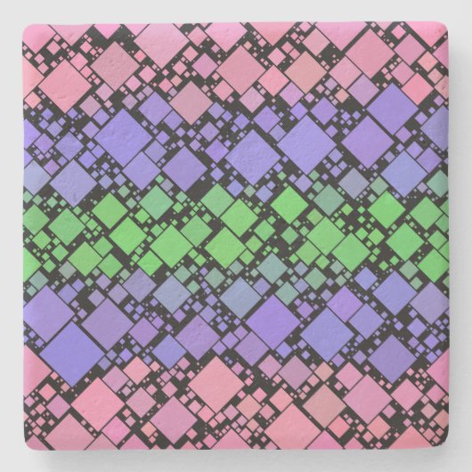 Groovy Boho Retro Mod Geometrische Trigender Pride Stenen Onderzetter (Voorkant)