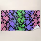 Groovy Boho Retro Mod Geometrische Trigender Pride Strandlaken (Voorkant)