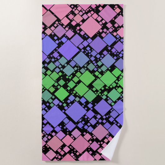 Groovy Boho Retro Mod Geometrische Trigender Pride Strandlaken (Voorkant)