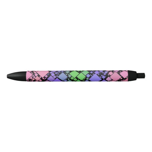 Groovy Boho Retro Mod Geometrische Trigender Pride Zwarte Inkt Pen (Voorkant)