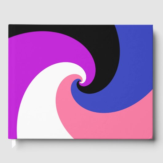 Groovy Boho Spiraal Abstract Genderfluid Pride Fla Gastenboek (Voorkant)
