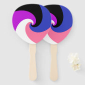 Groovy Boho Spiraal Abstract Genderfluid Pride Fla Handwaaier (Voorkant en achterkant)