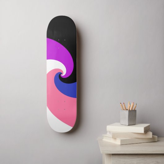 Groovy Boho Spiraal Abstract Genderfluid Pride Fla Persoonlijk Skateboard (Muurkunst)