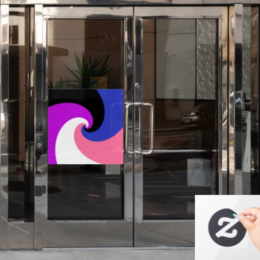 Groovy Boho Spiraal Abstract Genderfluid Pride Fla Raamsticker (Kantoordeur)