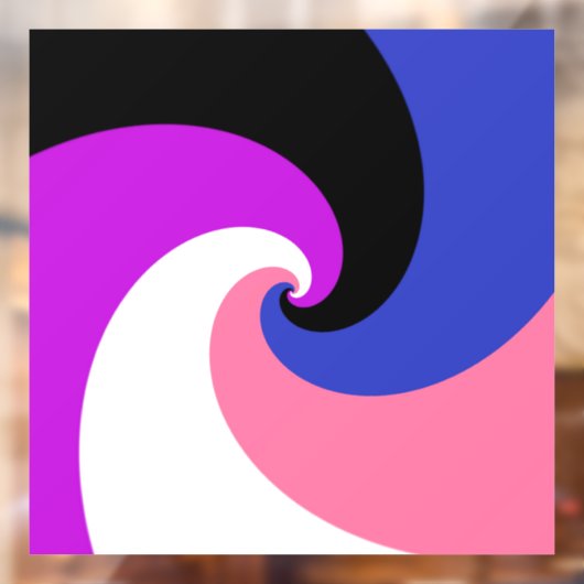 Groovy Boho Spiraal Abstract Genderfluid Pride Fla Raamsticker (Vel 2)