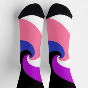 Groovy Boho Spiraal Abstract Genderfluid Pride Fla Sokken
