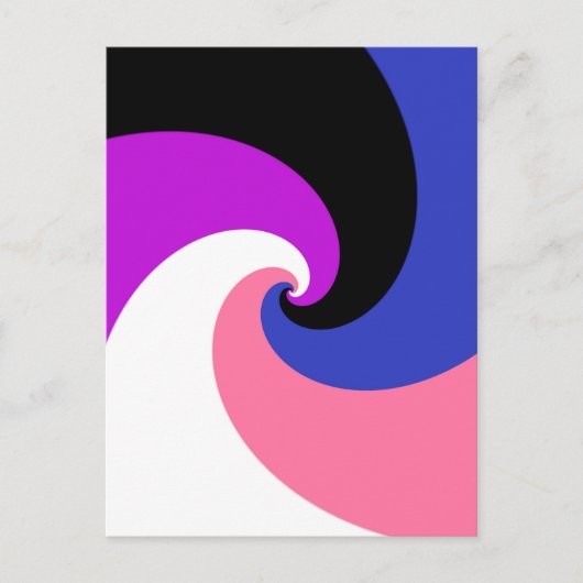 Groovy Boho Spiraal Abstract Genderfluid Pride Vla Briefkaart (Voorkant)